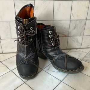 Chic Black Leather Women's Ankle Boots